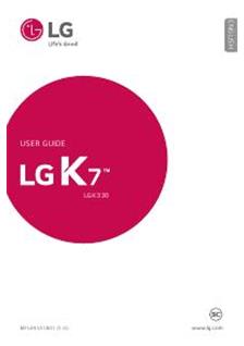 LG K7 manual. Smartphone Instructions.